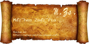 Méhes Zsófia névjegykártya